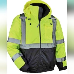 MENS Womens Standard All Weather Safety Jacket Reflective S Visibility